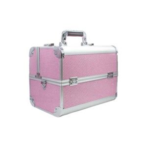 Maletín Organizador Porta Cosméticos Glitter Rosa